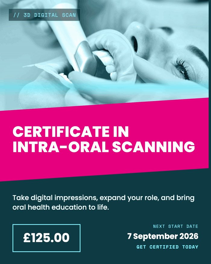 Certificate in Intra-Oral Scanning course, 125 pounds