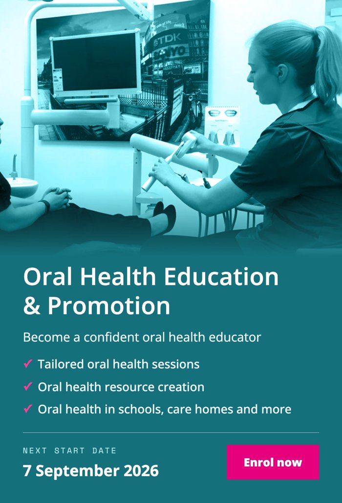 Oral Health Education and Promotion course, next start date 7 September 2026